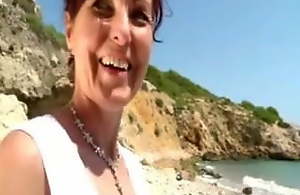 Joyce analfucked heavens a beach in Spain