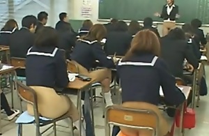 Public making love with hot Asian schoolgirls during an exam