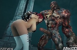 3d animation moster sex nearby a red hair big tits