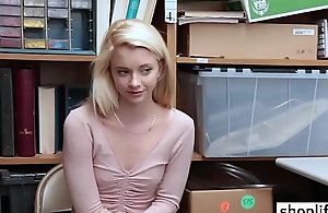 Pretty blonde legal age teenager caught