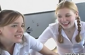 Pygmy caked schoolgirl gives wet blowjob and rides