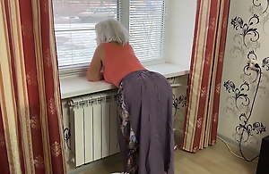 Mature milf in a long sweeping engaged in butt