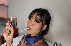 Asian Tiny Tittie Slut Smokes On Along