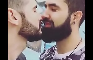 Passionate gays kissing &_ romantic fuck