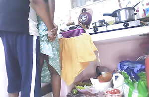Tamil Indian Girl in Kitchen With