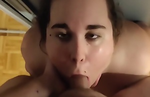 Cuffed BBW is Face Fucked make an
