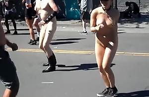 Nude attendant in public fair